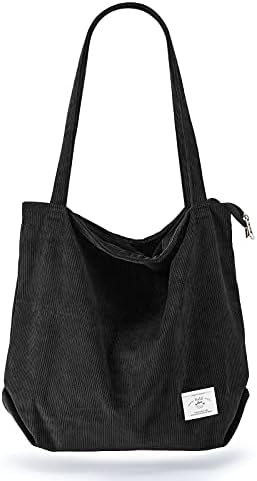 31evkjqwncl. ac .jpg KALIDI cord Tasche Damen Groß Shopper Tasche mit Reißverschluss für Arbeit und Büro