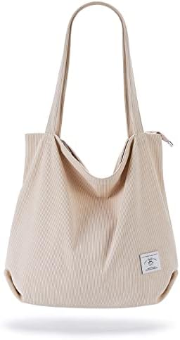 31edsvt7l6l. ac .jpg KALIDI cord Tasche Damen Groß Shopper Tasche mit Reißverschluss für Arbeit und Büro