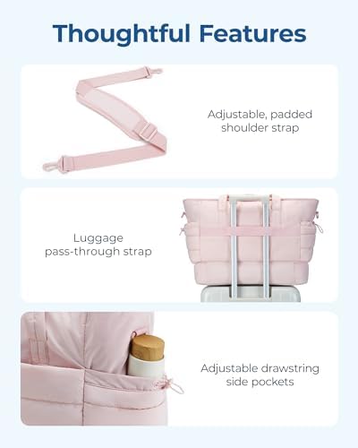 31tukoiih9l. ac .jpg Bagsmart Puffer Reisetasche Damen Groß 38l Kliniktasche Geburt Wasserabweisend Handgepäck, 47*21*39cm Kamel Bagsmart Puf