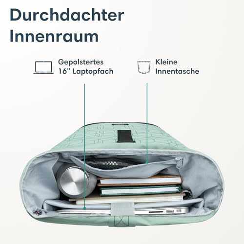 41 7m9phgyl. ac .jpg LARKSON Janne Rolltop Rucksack - Mit Laptopfach für Damen & Herren -Uni, Arbeit, Reise & Fahrrad - Tagesrucksack, Mittel