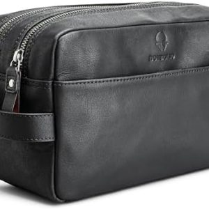 DONBOLSO Kulturbeutel Stockholm - Premium Kosmetiktasche aus Leder - Kulturtasche für Damen und Herren - Funktionale Rei