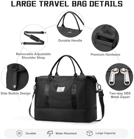 41 eqqlbe9l. ac .jpg SEAFEEWasserdatenschützende Reisetasche Damen Fitnesstasche A11-Beige Braun