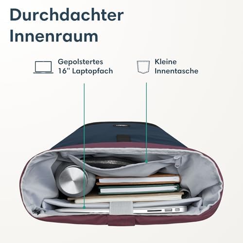 410 rkqaq6l. ac .jpg LARKSON Janne Rolltop Rucksack - Mit Laptopfach für Damen & Herren -Uni, Arbeit, Reise & Fahrrad - Tagesrucksack, Mittel