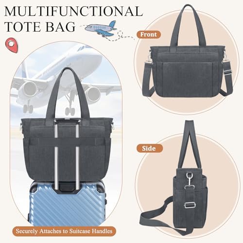 410rszn15fl. ac .jpg TEUEN Handtasche Damen Mittelgroß Leichte Henkeltaschen für Arbeit Reisen mit Reißverschluss Einkaufen Schule Shopper Cr