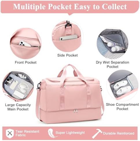 411hxxf19gl. ac .jpg SEAFEEWasserdatenschützende Reisetasche Damen Fitnesstasche A11-Beige Braun