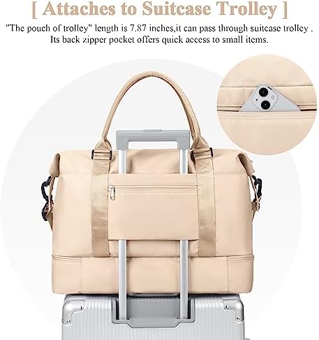 411ivimgl. ac .jpg SEAFEEWasserdatenschützende Reisetasche Damen Fitnesstasche A11-Beige Braun