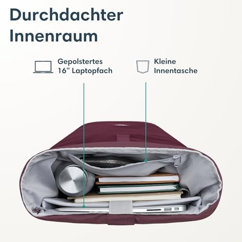 411odrgq47l. ac .jpg LARKSON Janne Rolltop Rucksack - Mit Laptopfach für Damen & Herren -Uni, Arbeit, Reise & Fahrrad - Tagesrucksack, Mittel