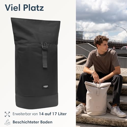 412xsz309dl. ac .jpg LARKSON Janne Rolltop Rucksack - Mit Laptopfach für Damen & Herren -Uni, Arbeit, Reise & Fahrrad - Tagesrucksack, Mittel