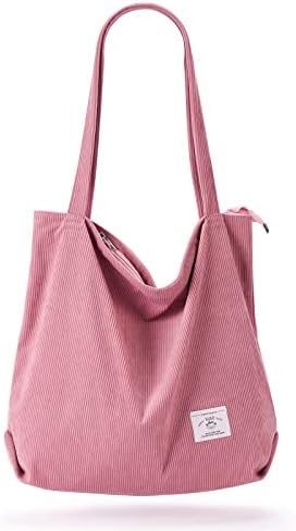 414x3i8xwsl. ac .jpg KALIDI cord Tasche Damen Groß Shopper Tasche mit Reißverschluss für Arbeit und Büro