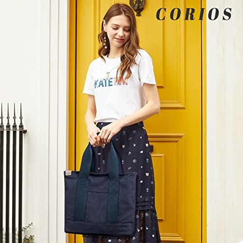 414qzwj112l. ac .jpg CORIOS Damen Tragetasche Große Kapazität Multifunktionale Schultertasche Casual Handtasche für Arbeit Schule Reise Weiß