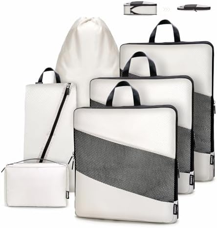 415eeivfxnl. ac .jpg Carttiya Koffer Organizer Kompression Set für Reisende, Compression Packing Cube, Komprimierbare Packwürfel zur Organisa