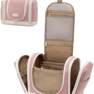 LOVEVOOK Kulturbeutel Zum Aufhängen - Frauen, Großes Set Mit 10 Fächern, Ideal Für Den Täglichen Gebrauch Und Reisen - R