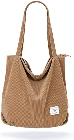 4164v lq40l. ac .jpg KALIDI cord Tasche Damen Groß Shopper Tasche mit Reißverschluss für Arbeit und Büro
