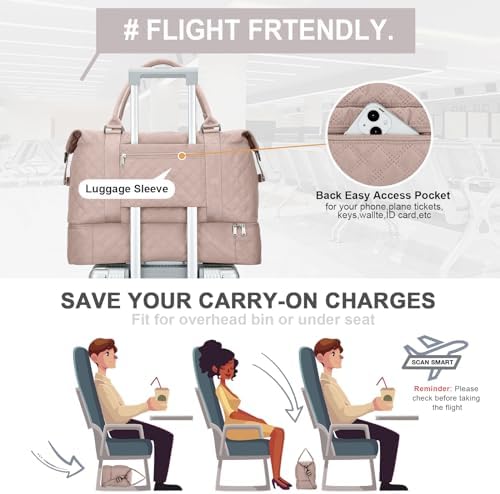418dq0lc5ul. ac .jpg SEAFEEWasserdatenschützende Reisetasche Damen Fitnesstasche A11-Beige Braun
