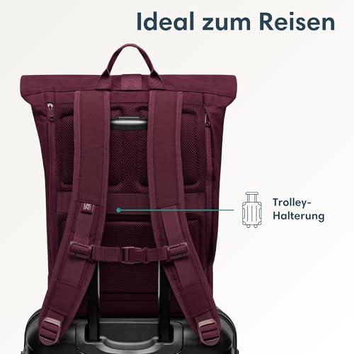 418fj1szo7l. ac .jpg LARKSON Janne Rolltop Rucksack - Mit Laptopfach für Damen & Herren -Uni, Arbeit, Reise & Fahrrad - Tagesrucksack, Mittel