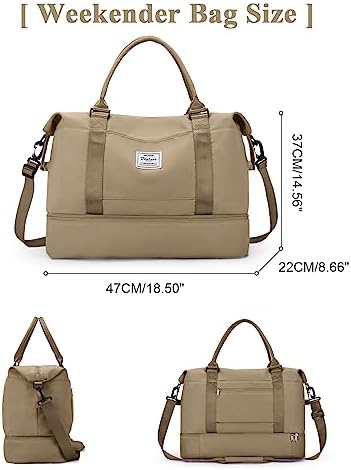 4198s27qrl. ac .jpg SEAFEEWasserdatenschützende Reisetasche Damen Fitnesstasche A11-Beige Braun