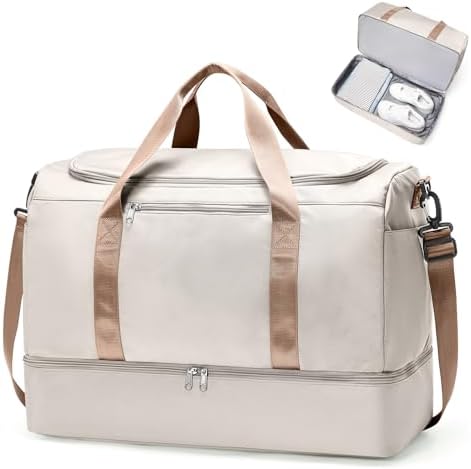 419oaj3bjtl. ac .jpg SEAFEEWasserdatenschützende Reisetasche Damen Fitnesstasche A11-Beige Braun