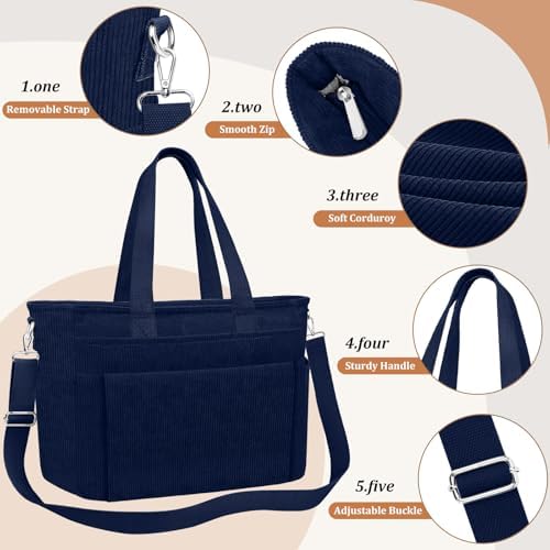 41a n0dnkyl. ac .jpg TEUEN Handtasche Damen Mittelgroß Leichte Henkeltaschen für Arbeit Reisen mit Reißverschluss Einkaufen Schule Shopper Cr