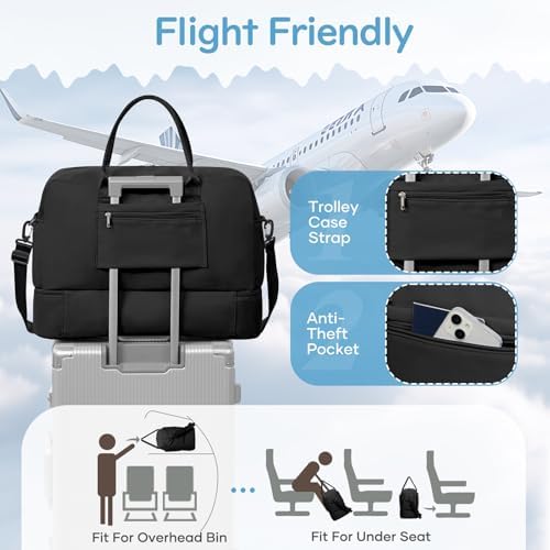 41ajfqj5al. ac .jpg SEAFEEWasserdatenschützende Reisetasche Damen Fitnesstasche A11-Beige Braun