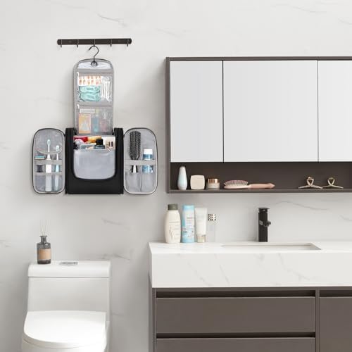 41aqbkowkal. ac .jpg Lifewit Große Kulturbeutel Herren Wasserdicht Reisetasche Kosmetikkosmetiktasche Fächer Schwarz RCSS 100