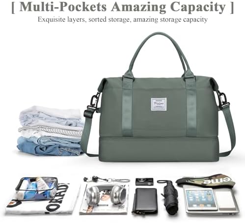 41av8w7eqzl. ac .jpg SEAFEEWasserdatenschützende Reisetasche Damen Fitnesstasche A11-Beige Braun