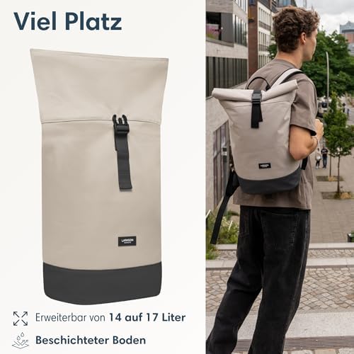 41ae0d8vxnl. ac .jpg LARKSON Janne Rolltop Rucksack - Mit Laptopfach für Damen & Herren -Uni, Arbeit, Reise & Fahrrad - Tagesrucksack, Mittel