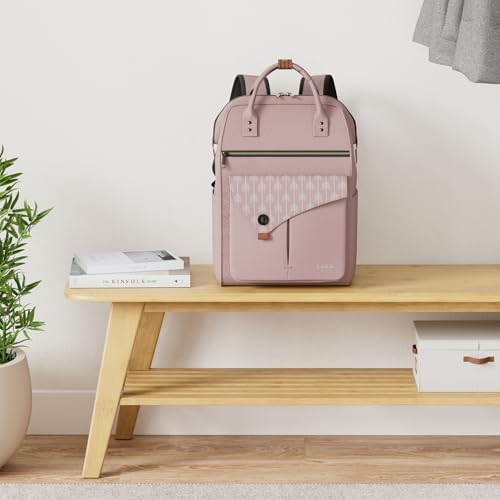 41bhgme1b5l. ac .jpg Lekesky Damen Anti Diebstahl Rucksack mit Laptopfach & 15.6 Zoll Laptop, Arbeitsrucksack Schultasche & Tagepack, Grau L