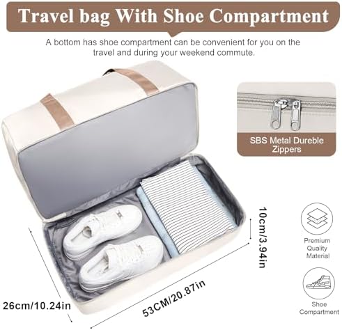 41bmz4ewpdl. ac .jpg SEAFEEWasserdatenschützende Reisetasche Damen Fitnesstasche A11-Beige Braun