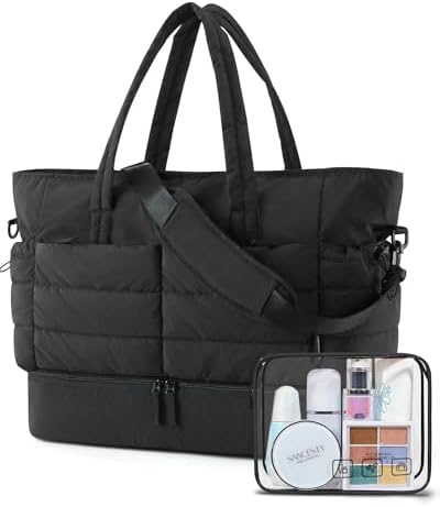 41d9benluul. ac .jpg Bagsmart Puffer Reisetasche Damen Groß 38l Kliniktasche Geburt Wasserabweisend Handgepäck, 47*21*39cm Kamel Bagsmart Puf