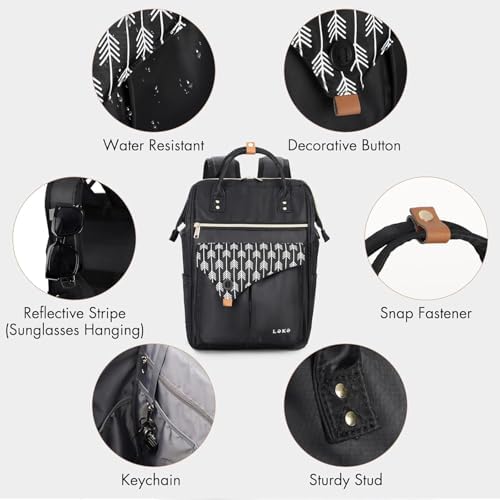 41ehmqblkl. ac .jpg Lekesky Damen Anti Diebstahl Rucksack mit Laptopfach & 15.6 Zoll Laptop, Arbeitsrucksack Schultasche & Tagepack, Grau L