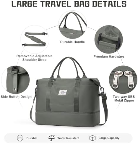 41ehhfcohsl. ac .jpg SEAFEEWasserdatenschützende Reisetasche Damen Fitnesstasche A11-Beige Braun