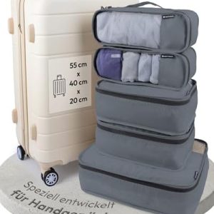 MMF PRODUCTS Reise-Packing Cubes 5-teilig – robustes Koffer Organizer Set – für Reise, Handgepäck & Rucksack – reißfeste