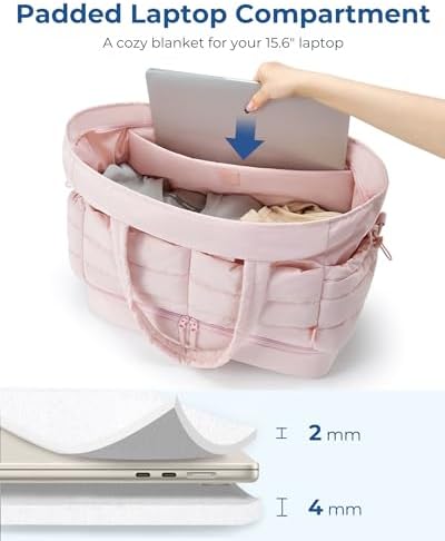 41itlhx8y5l. ac .jpg Bagsmart Puffer Reisetasche Damen Groß 38l Kliniktasche Geburt Wasserabweisend Handgepäck, 47*21*39cm Kamel Bagsmart Puf