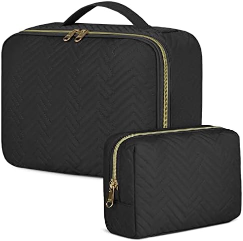 41iktoltc2l. ac .jpg IGOLUMON Kulturtasche Damen zum Aufhängen Schwarz - wasserdicht - Große Make-up-Tasche für Reise - Kosmetiktasche - 2 St