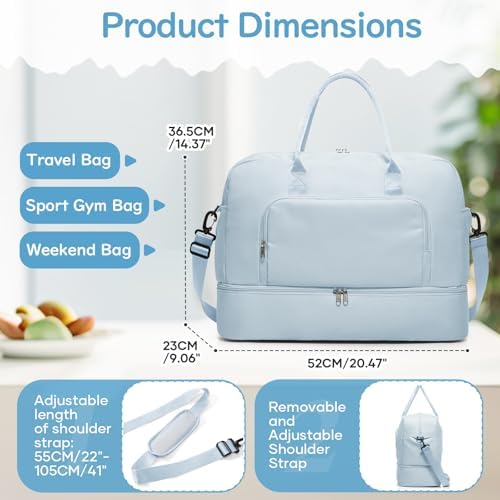 41kop4uhhjl. ac .jpg SEAFEEWasserdatenschützende Reisetasche Damen Fitnesstasche A11-Beige Braun