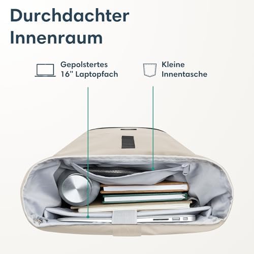 41lb53pqlvl. ac .jpg LARKSON Janne Rolltop Rucksack - Mit Laptopfach für Damen & Herren -Uni, Arbeit, Reise & Fahrrad - Tagesrucksack, Mittel