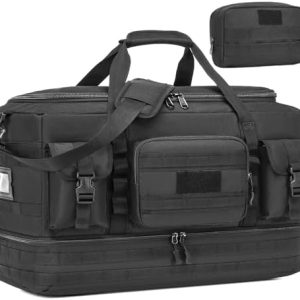 FRETHIND 50L Herren Sporttasche Schwarz für Fitness und Camping - Mit Schuhfach und Reisetasche