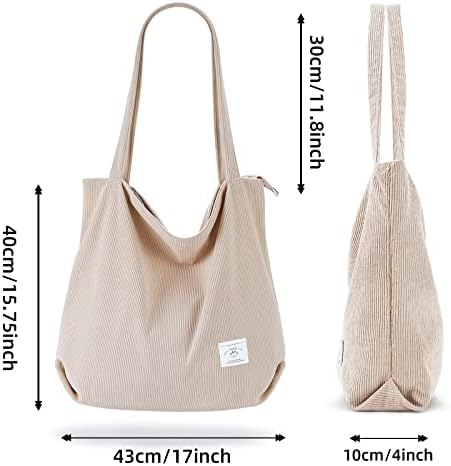 41m9qmmsel. ac .jpg KALIDI cord Tasche Damen Groß Shopper Tasche mit Reißverschluss für Arbeit und Büro