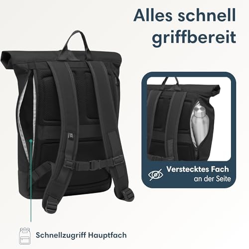 41mdi5vrzkl. ac .jpg LARKSON Janne Rolltop Rucksack - Mit Laptopfach für Damen & Herren -Uni, Arbeit, Reise & Fahrrad - Tagesrucksack, Mittel