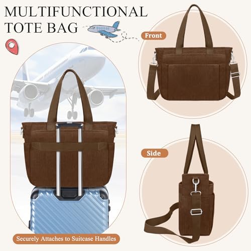 41nb2f79hl. ac .jpg TEUEN Handtasche Damen Mittelgroß Leichte Henkeltaschen für Arbeit Reisen mit Reißverschluss Einkaufen Schule Shopper Cr