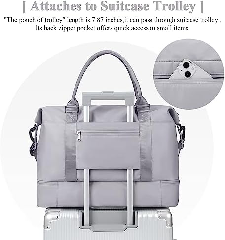 41nh71gklnl. ac .jpg SEAFEEWasserdatenschützende Reisetasche Damen Fitnesstasche A11-Beige Braun