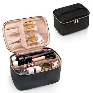 Relavel Groß Make Up Tasche Damen Reise Kosmetikkoffer mit Griff und Teiler für Frauen