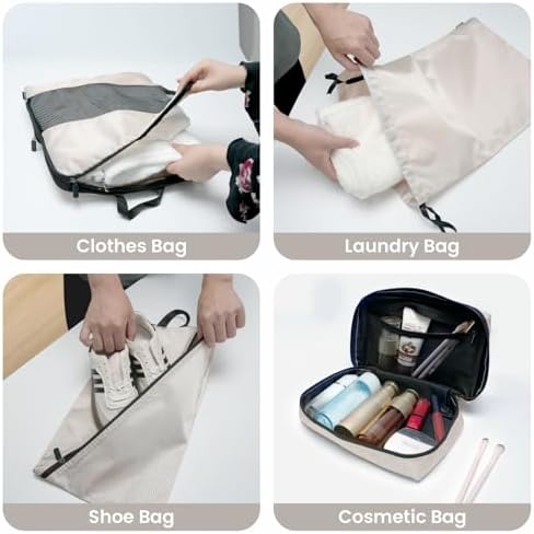 41oponflwgl. ac .jpg Carttiya Koffer Organizer Kompression Set für Reisende, Compression Packing Cube, Komprimierbare Packwürfel zur Organisa