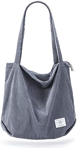 41pqtzec03l. ac .jpg KALIDI cord Tasche Damen Groß Shopper Tasche mit Reißverschluss für Arbeit und Büro