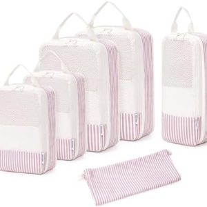 Narwey 6 Teilige Kompression Koffer Organizer - Kompression Packwürfel für Rucksäcke und Koffer, perfekt für Reisende (R