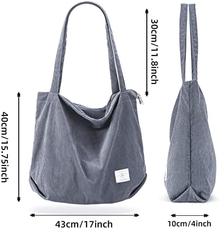 41ri4mr3x5l. ac .jpg KALIDI cord Tasche Damen Groß Shopper Tasche mit Reißverschluss für Arbeit und Büro