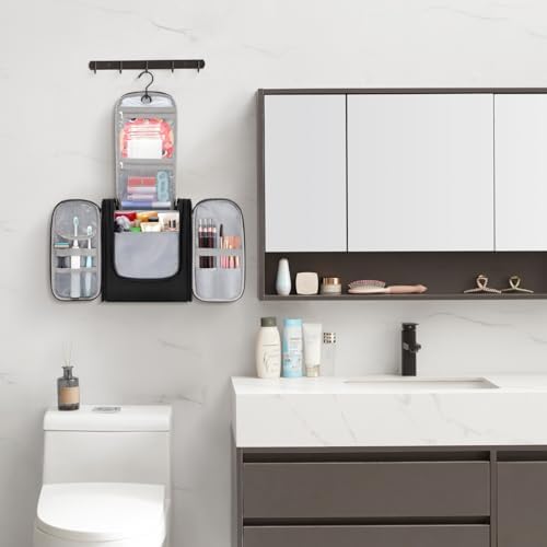 41rzo20pfbl. ac .jpg Lifewit Große Kulturbeutel Herren Wasserdicht Reisetasche Kosmetikkosmetiktasche Fächer Schwarz RCSS 100