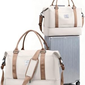 SEAFEEWasserdatenschützende Reisetasche Damen Fitnesstasche A11-Beige Braun