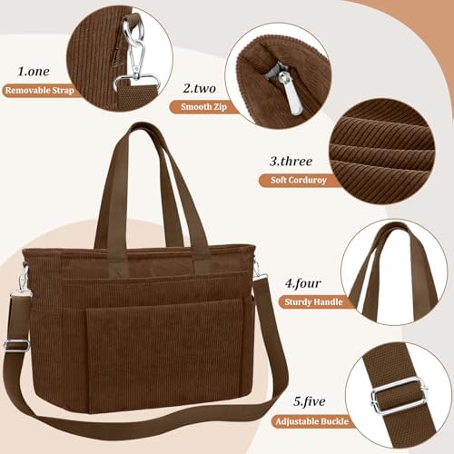 41urrat1yml. ac .jpg TEUEN Handtasche Damen Mittelgroß Leichte Henkeltaschen für Arbeit Reisen mit Reißverschluss Einkaufen Schule Shopper Cr