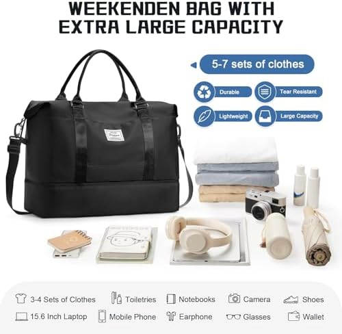 41vlubuw5l. ac .jpg SEAFEEWasserdatenschützende Reisetasche Damen Fitnesstasche A11-Beige Braun